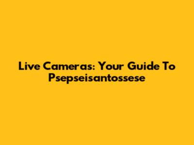 Live Cameras: Your Guide To Psepseisantossese